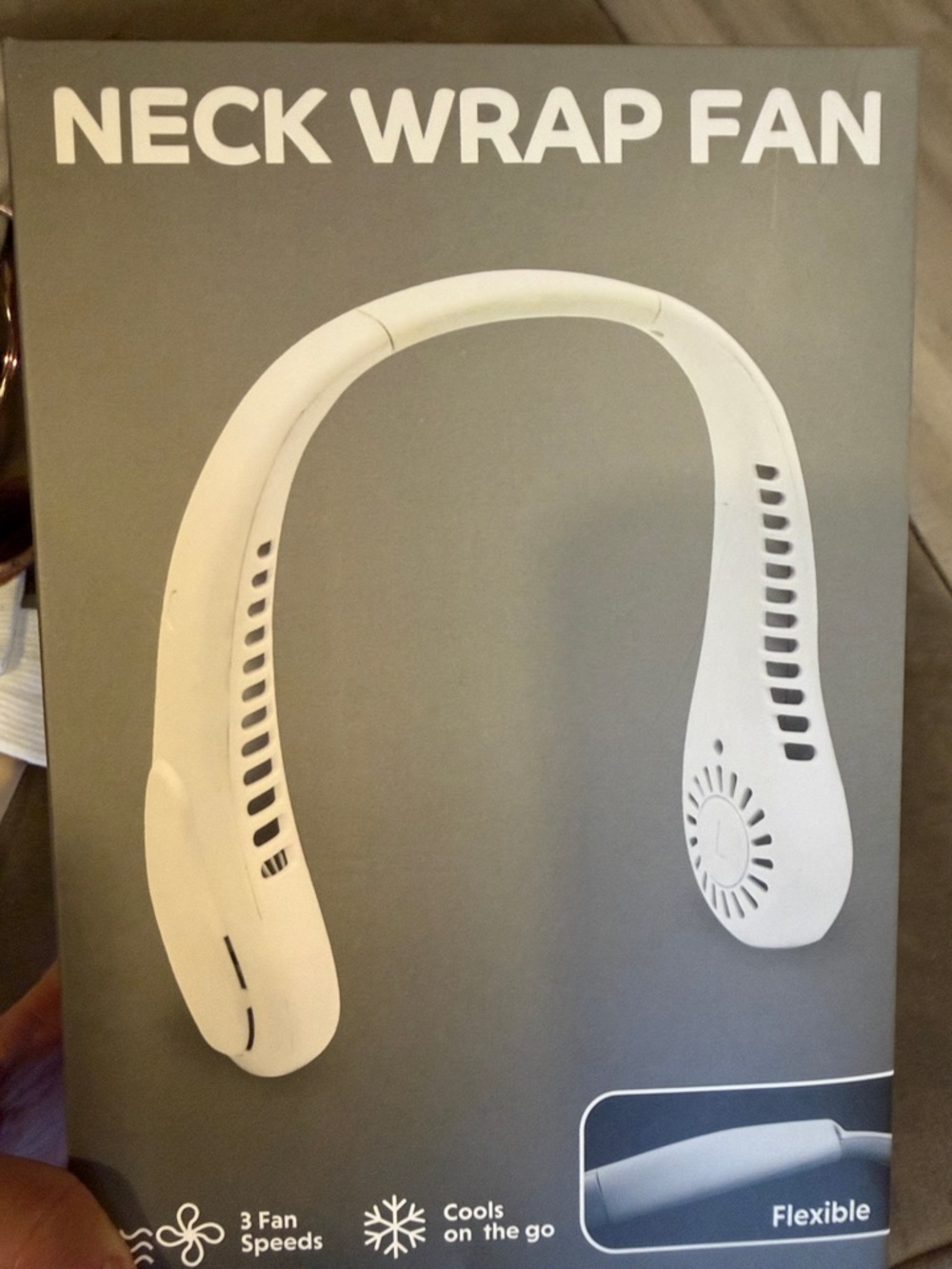 Neck Wrap Fan - White Portable Hands-Free Fan